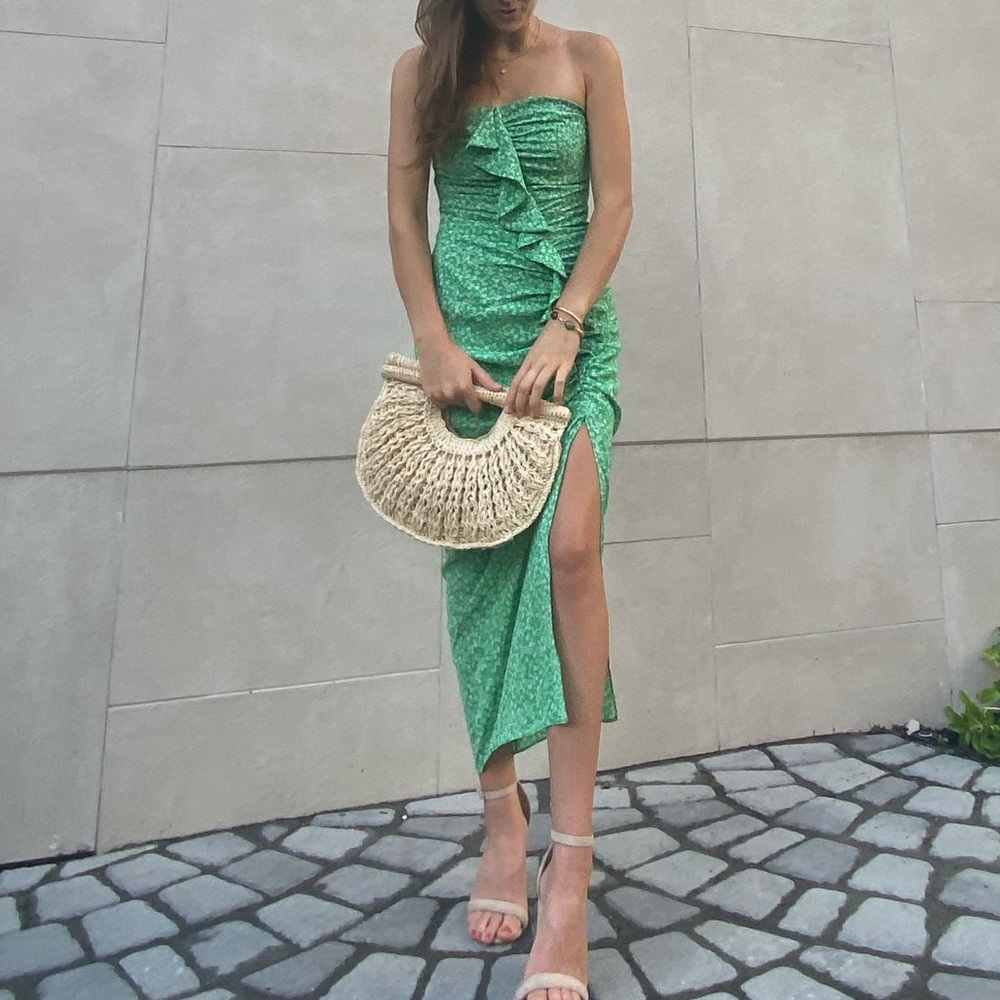 LIKELY Jordana Floral Ali Green Midi Dress